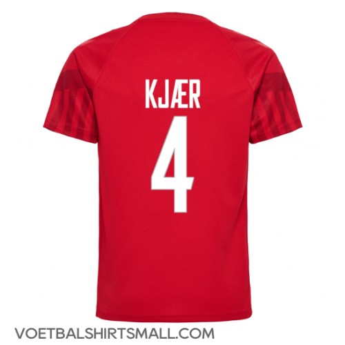 Denemarken Simon Kjaer #4 Voetbalkleding Thuisshirt WK 2022 Korte Mouwen